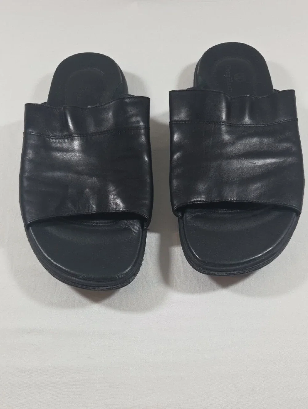 Cole Haan Classic Black Leather Slide Sandals Men 11.5 Summer Beach Casual